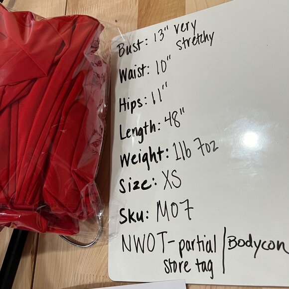 House Of CB Valentina Bodycon One Shoulder Midi Dress Red Size XS NWOT - Picture 8 of 10